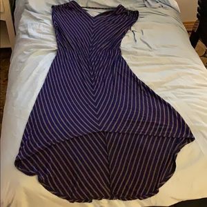 Blue and gray stripped dress